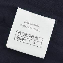 Pre Owned Chanel Single Breasted Jacket Navy #38