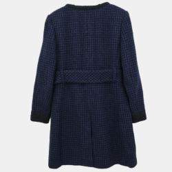 Pre Owned Chanel Single Breasted Jacket Navy #38