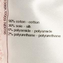Pre Owned Chanel Baby Pink Rose Patterned Cotton Blend Mini Skirt S 