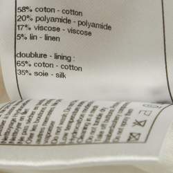 Pre Owned Chanel White Tweed Open Front Jacket S