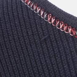 Pre Owned Chanel Navy Blue Rib Knit Sleeveless Midi Dress M