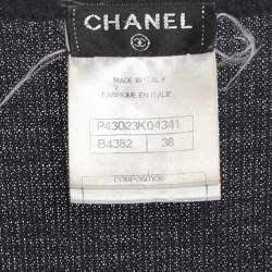 Pre Owned Chanel Navy Blue Rib Knit Sleeveless Midi Dress M