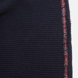 Pre Owned Chanel Navy Blue Rib Knit Sleeveless Midi Dress M