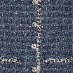 Pre Owned Chanel Blue Tweed Métiers d’art Sleeveless Vest M