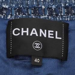 Pre Owned Chanel Blue Tweed Métiers d’art Sleeveless Vest M