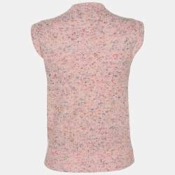Pre Owned Chanel Pink Wool Blend Sleeveless Tops M