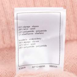 Pre Owned Chanel Pink Wool Blend Embroidered Camisole Top M