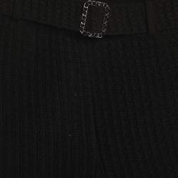Pre Owned Chanel Black Cotton Knit Belted Shorts S
