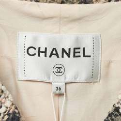 Pre Owned Chanel Pink/Grey Tweed Lurex Jacket S