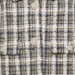 Pre Owned Chanel Pink/Grey Tweed Lurex Jacket S