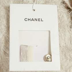 Pre Owned Chanel Light Grey Lamé Textured Knit Mini Dress S