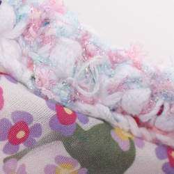 Pre Owned Chanel Pink/Lilac Sequined Tweed Jacket M