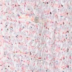Pre Owned Chanel Pink/Lilac Sequined Tweed Jacket M