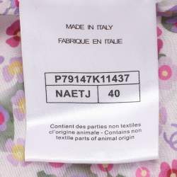 Pre Owned Chanel Pink/Lilac Sequined Tweed Jacket M