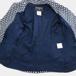 Pre Owned Chanel Single Breasted Jacket Navy 08P #38