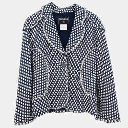 Pre Owned Chanel Single Breasted Jacket Navy 08P #38