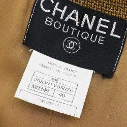 Pre Owned Chanel Single Breasted Jacket Brown #40