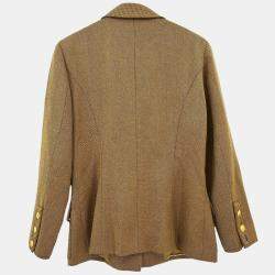 Pre Owned Chanel Single Breasted Jacket Brown #40