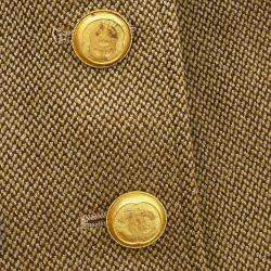 Pre Owned Chanel Single Breasted Jacket Brown #40