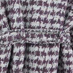 Pre Owned Chanel Single Breasted Collarless Jacket Gray #42