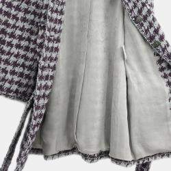 Pre Owned Chanel Single Breasted Collarless Jacket Gray #42