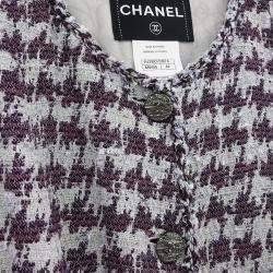 Pre Owned Chanel Single Breasted Collarless Jacket Gray #42