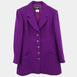 Pre Owned Chanel Single Breasted Jacket Purple #48