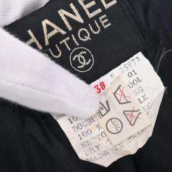 Pre Owned Chanel Single Breasted Jacket Navy #38