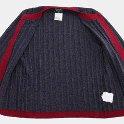 Pre Owned Chanel Ensemble Cardigan Top Navy #36