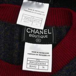 Pre Owned Chanel Ensemble Cardigan Top Navy #36