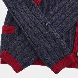 Pre Owned Chanel Ensemble Cardigan Top Navy #36