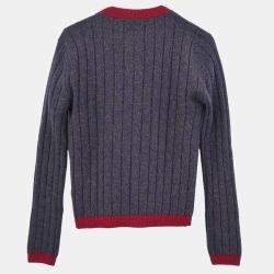 Pre Owned Chanel Ensemble Cardigan Top Navy #36