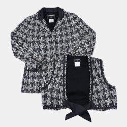 Pre Owned Chanel Ensemble Jacket Vest Black #40