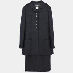 Pre Owned Chanel Setup Suit Jacket Skirt Black #40
