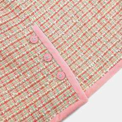 Pre Owned Chanel Setup Suit Jacket Skirt Pink #40