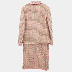 Pre Owned Chanel Setup Suit Jacket Skirt Pink #40