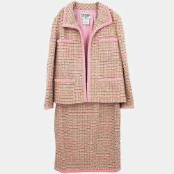 Pre Owned Chanel Setup Suit Jacket Skirt Pink #40