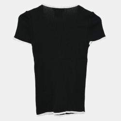 Pre Owned Chanel Short Sleeve Top Black #36