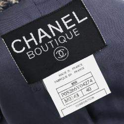 Pre Owned Chanel Single Breasted Jacket Navy #40