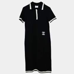 Pre Owned Chanel Short Sleeve Dress Black #38