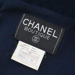 Pre Owned Chanel Single Breasted Jacket Navy #38