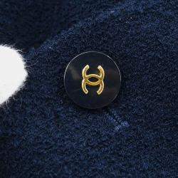 Pre Owned Chanel Single Breasted Jacket Navy #38