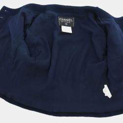 Pre Owned Chanel Single Breasted Jacket Navy #38