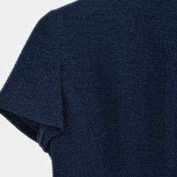 Pre Owned Chanel Single Breasted Jacket Navy #38