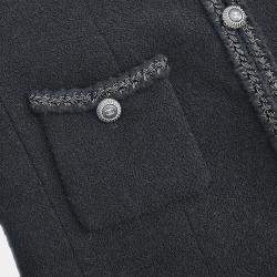 Pre Owned Chanel Single Breasted Jacket Black 08A #36