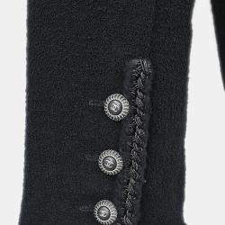 Pre Owned Chanel Single Breasted Jacket Black 08A #36