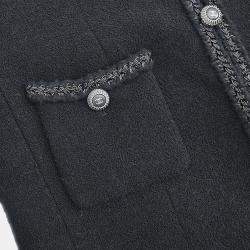 Pre Owned Chanel Single Breasted Jacket Black 08A #36