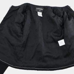 Pre Owned Chanel Single Breasted Jacket Black 08A #36