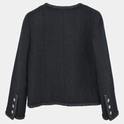 Pre Owned Chanel Single Breasted Jacket Black 08A #36