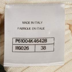 Pre Owned Chanel Ivory 31 Intarsia Rib Knit Top M